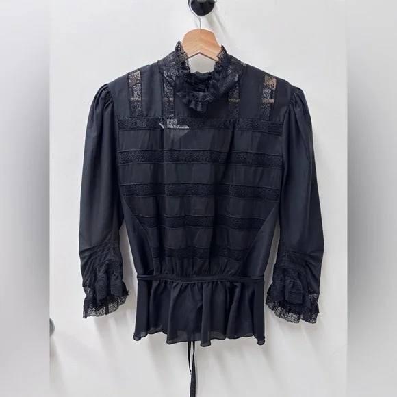 Marc Jacobs Sasha Black Lace The Victorian Blouse